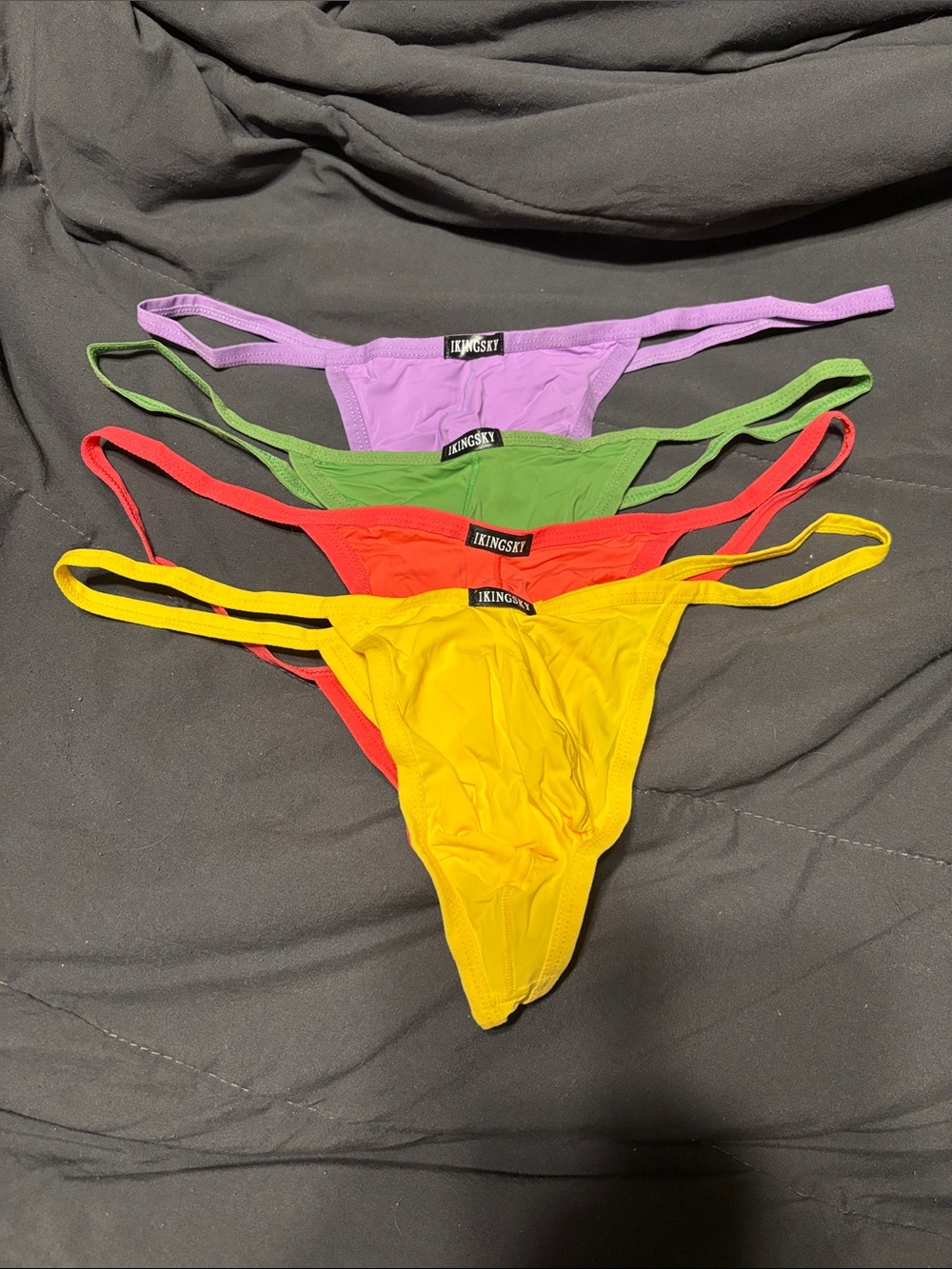 IKingsky Vibrant String Thongs - Yellow, Red, Green, Purple (XL)